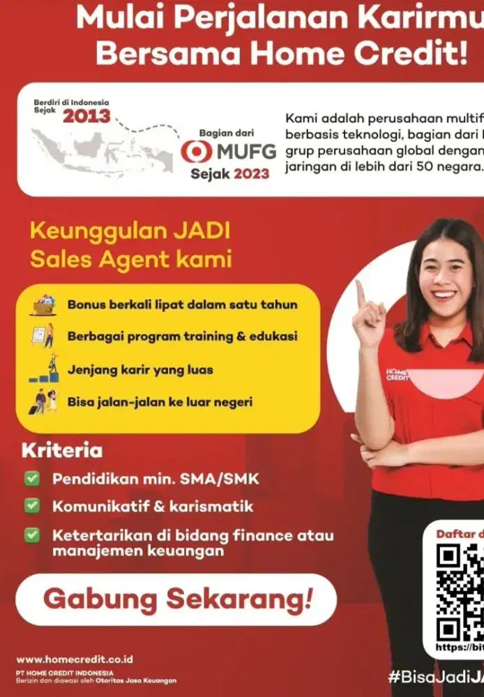 Dicari sales agent home credit Indonesia penempatan jakut