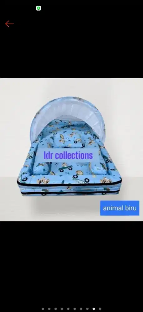 Kasur bayi kelambu biru