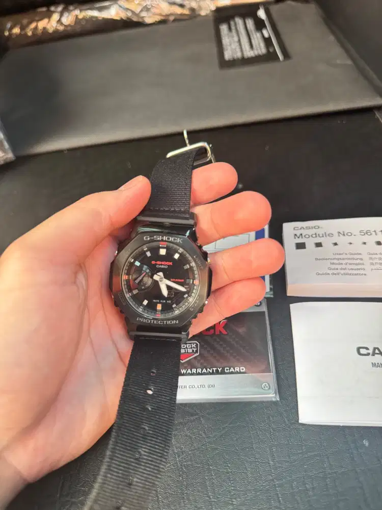 Jual jam G-shock GM-2100cb black fullset box, garansi ada, no minus