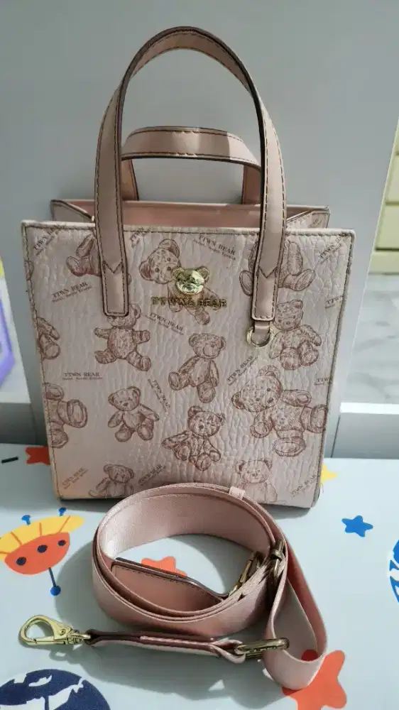 Tas tote TTWN Bear berwarna pink