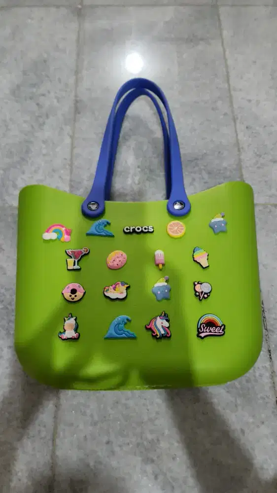 Tas green Crocs EVA foam tote bag