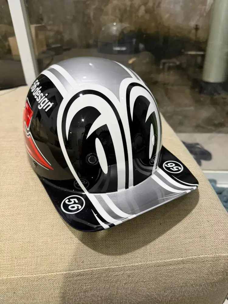 Helm Topi Custom Arai Nakano Silver