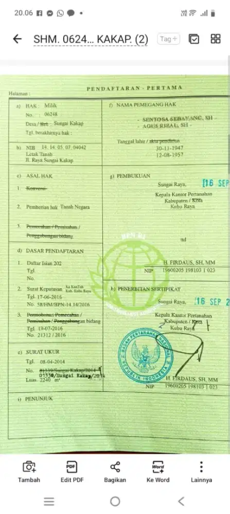 Tanah strategis pinggir jalan raya kakap pal 10 pontianak