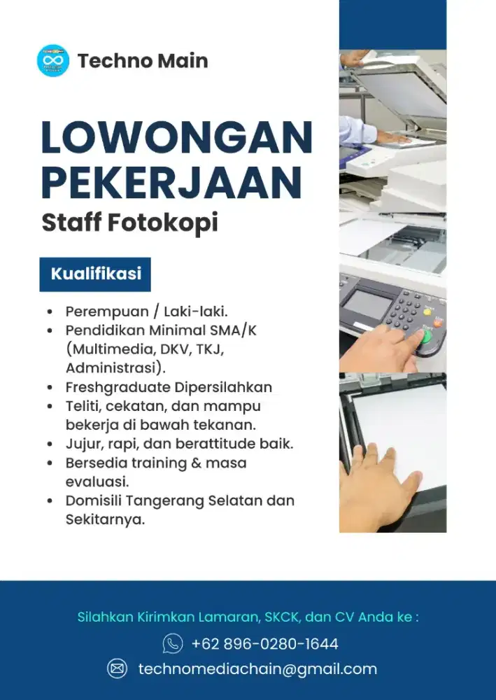 Lowongan Kerja Staff Fotokopi