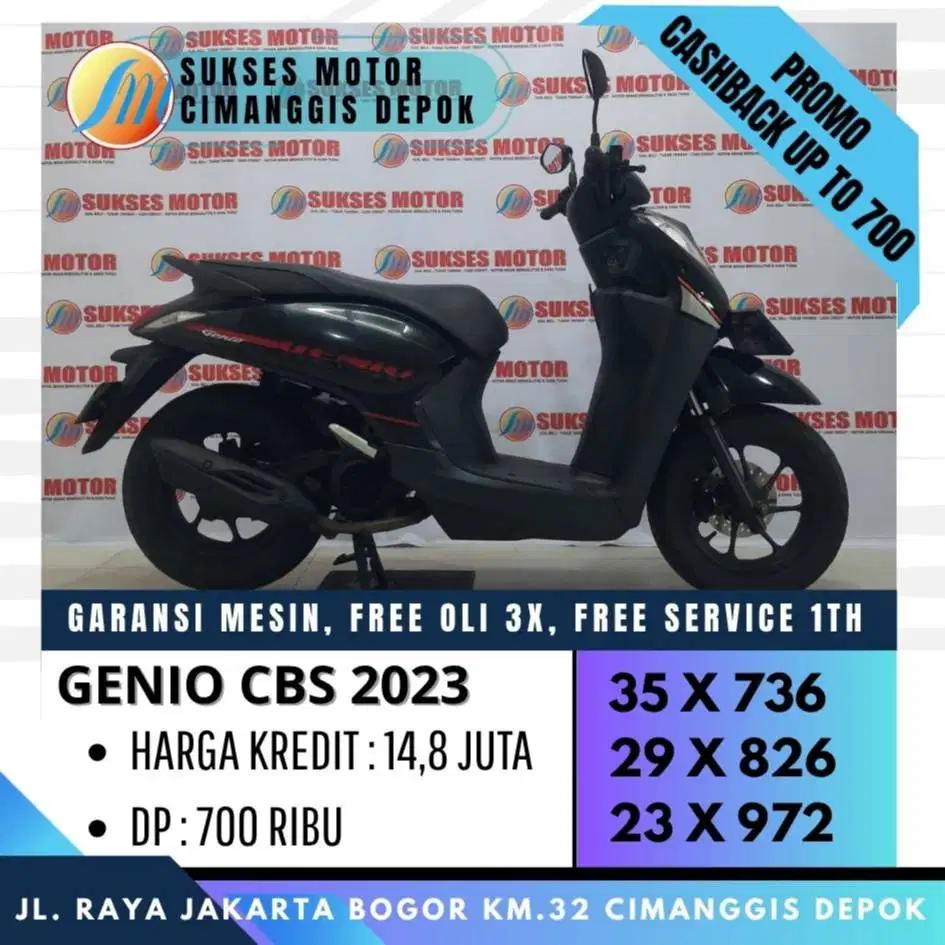 DP 700 GENIO CBS 2023 CASH KREDIT KARTU KREDIT BISA [SUKSES MOTOR]