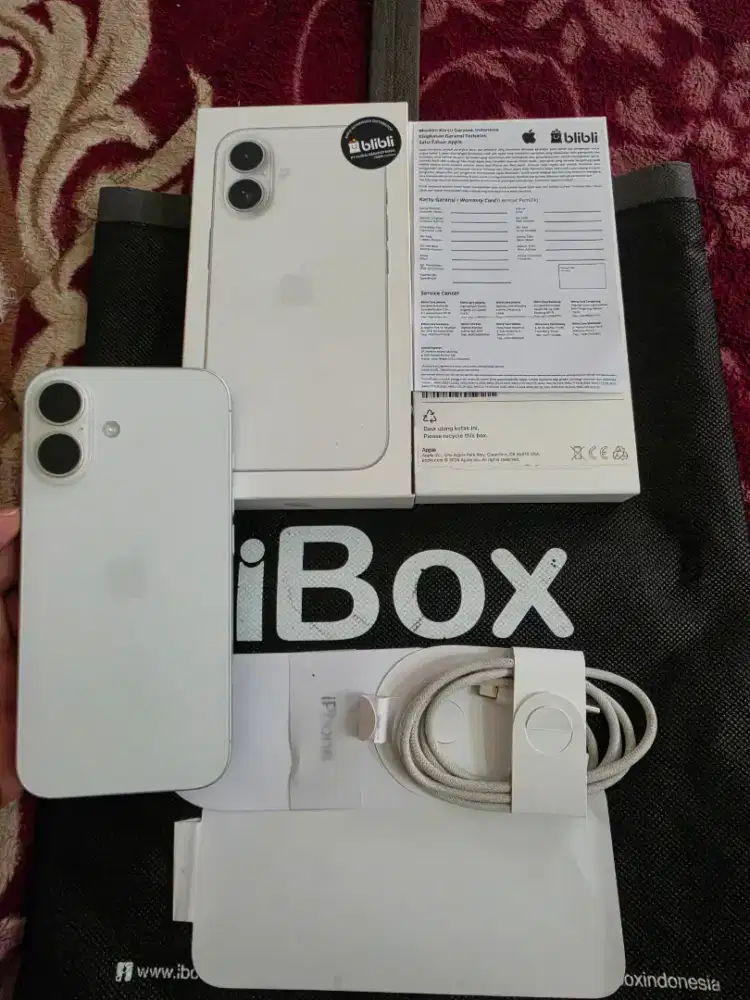 iphone 16 128gb resmi iBox,garansi 23-02-2027 battry health 100%