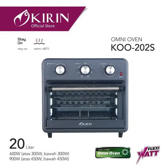 KIRIN Oven Listrik 19 Liter - KBO-190LW (Low Watt) - 20 Liter, Hitam