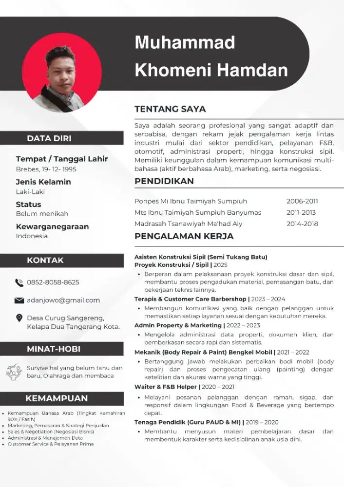 Bismillah saya sedang melamar pekerjaan