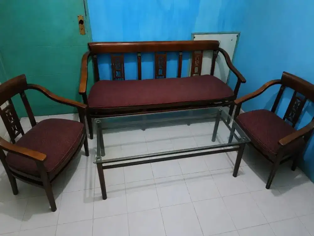 Jual murah set meja & kursi kayu kokoh