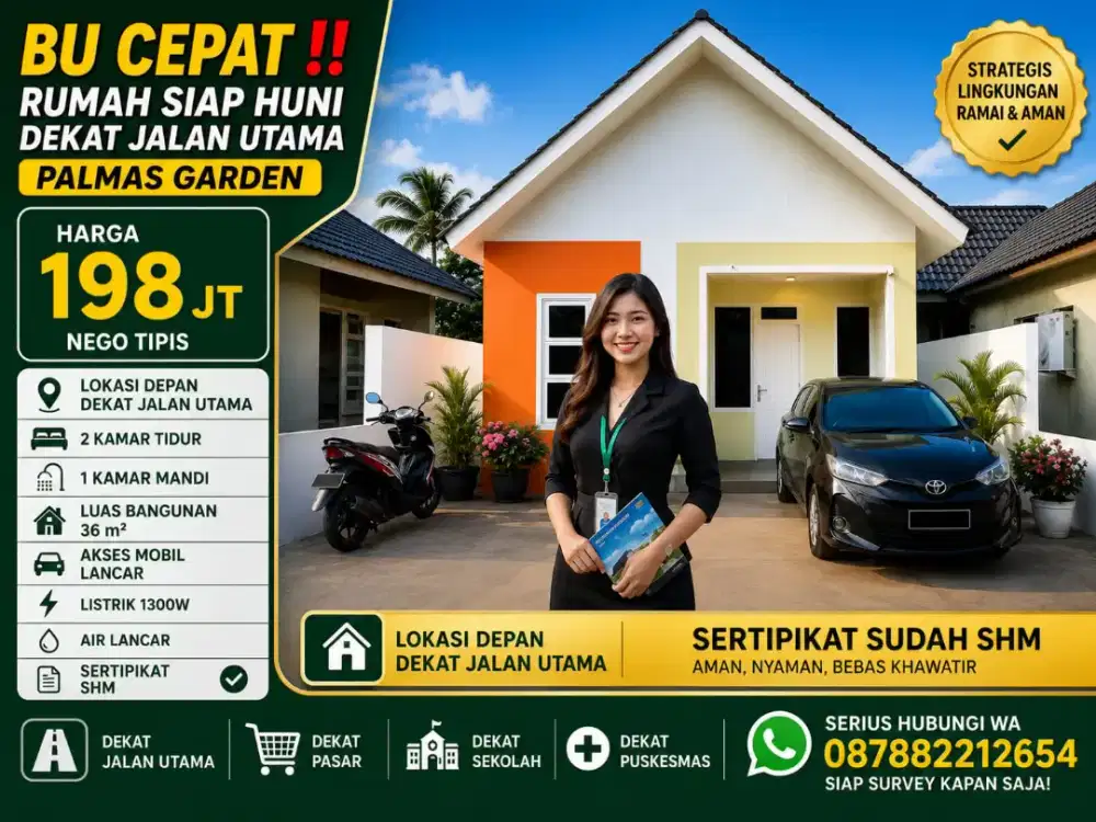 BU CEPAT MURAH‼️ RUMAH DEKAT JALAN UTAMA PALMAS GARDEN, NEGO SMPE JADI