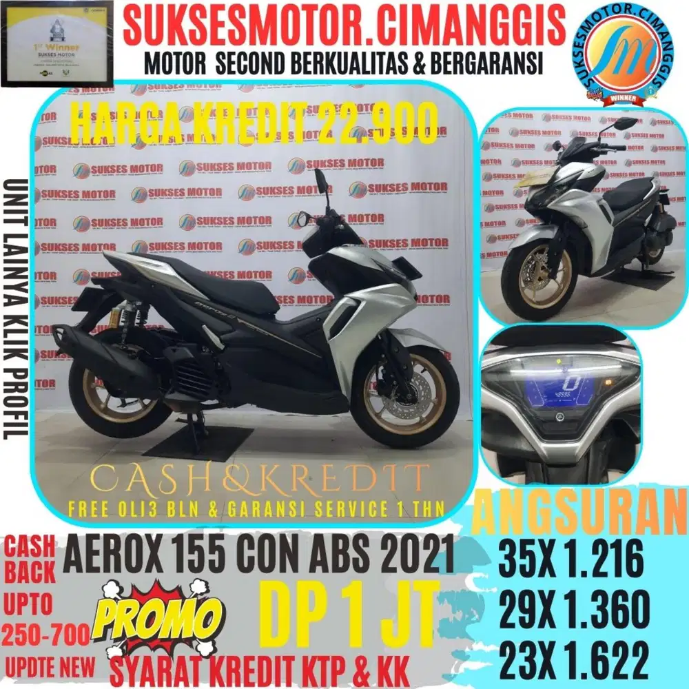 AEROX 155 CON ABS PROMOTERMURAH CASHBACK UPTO700RBU BERGARANSI SERVICE