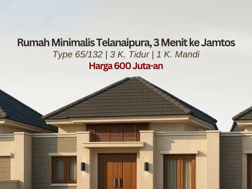 Rumah Minimalis Telanaipura, 3 Menit Ke Jamtos Jambi