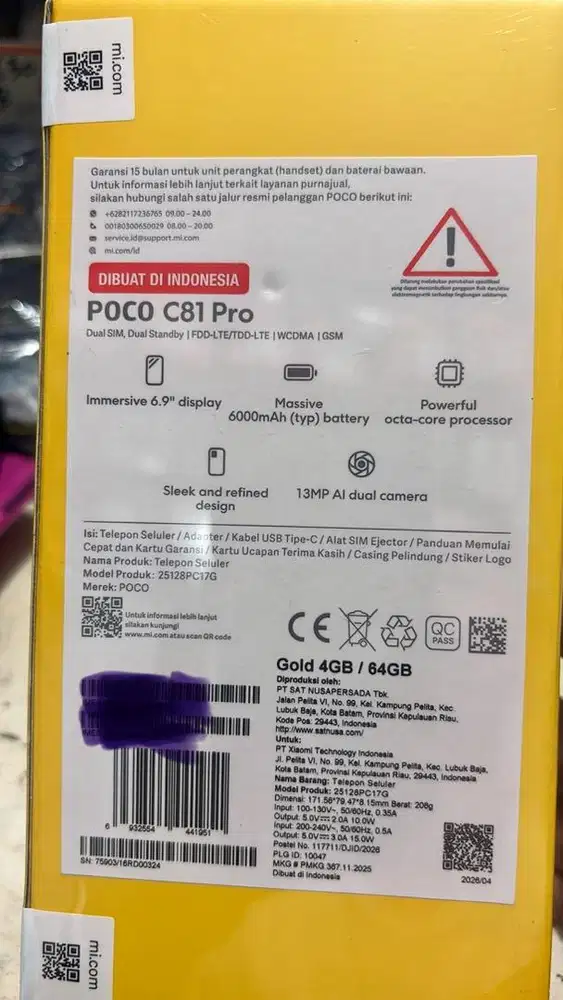 Poco C81 pro 4/64gb Baru Resmi