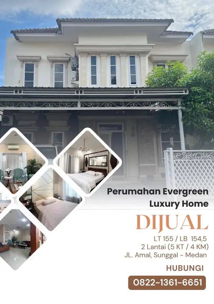 Dijual Rumah Full Furnish Medan Sunggal di Perumahan Evergreen