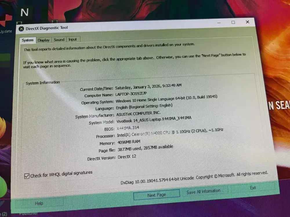 LAPTOP ASUS (Bekas)