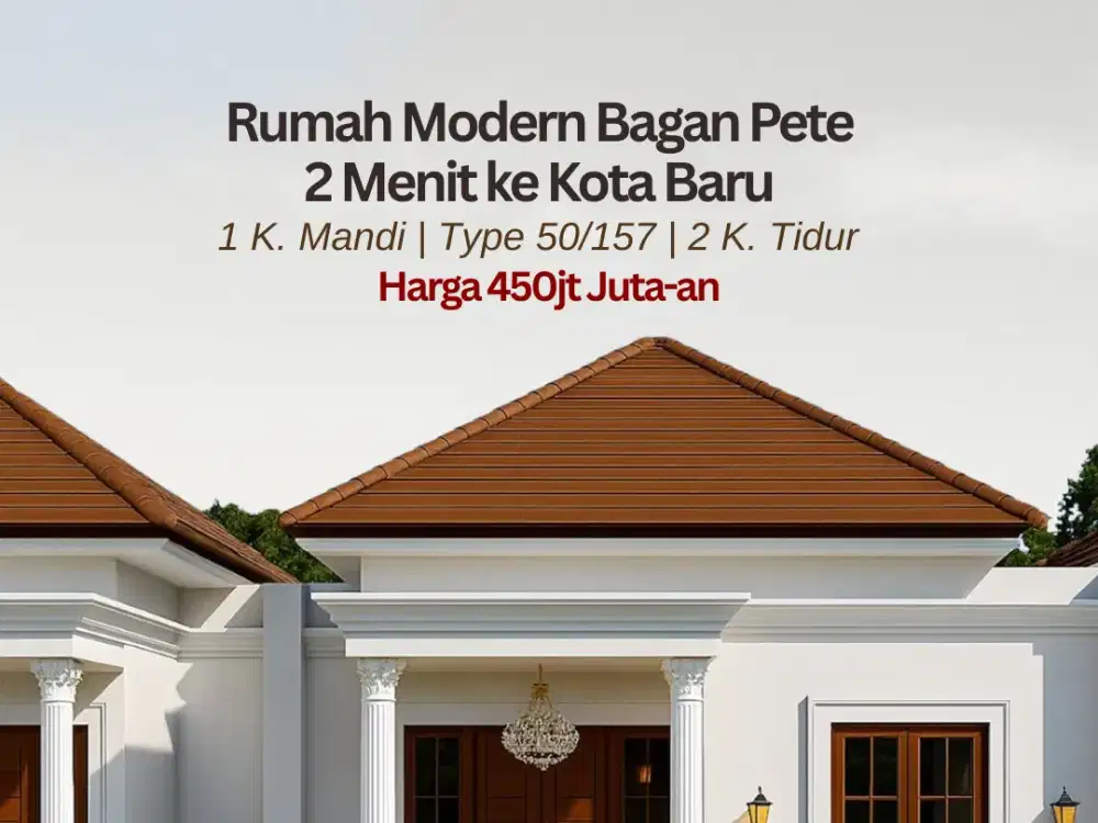 Rumah Modern Bagan Pete 2 Menit Ke Kota Baru
