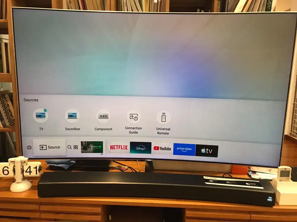 Samsung 65QLED 4K curved smart tv&samsung curved soundbar