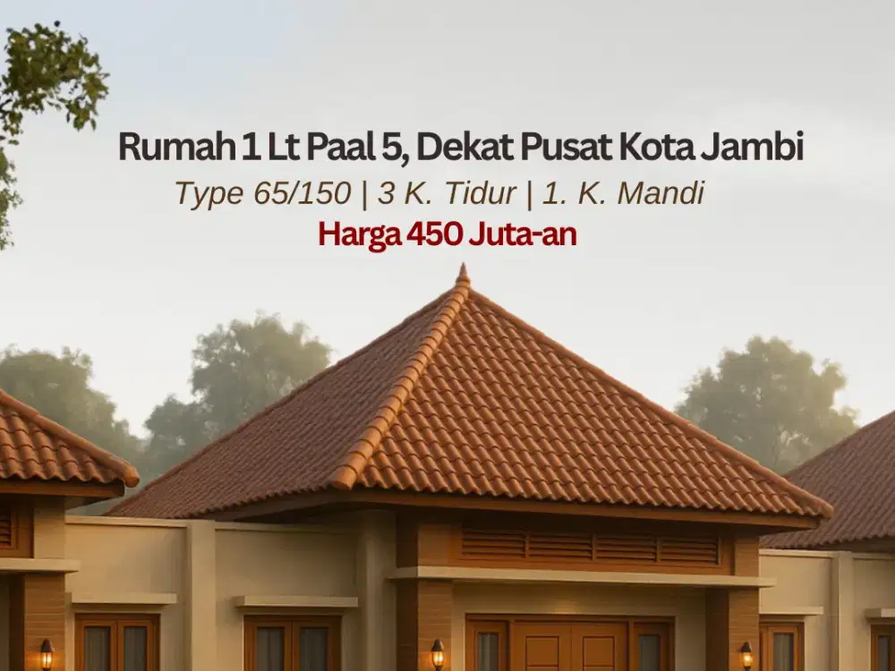 Rumah 1 Lt Paal 5, Dekat Pusat Kota Jambi