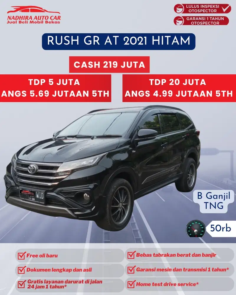 Angsuran 4 Jutaan Rush GR AT 2021 Hitam