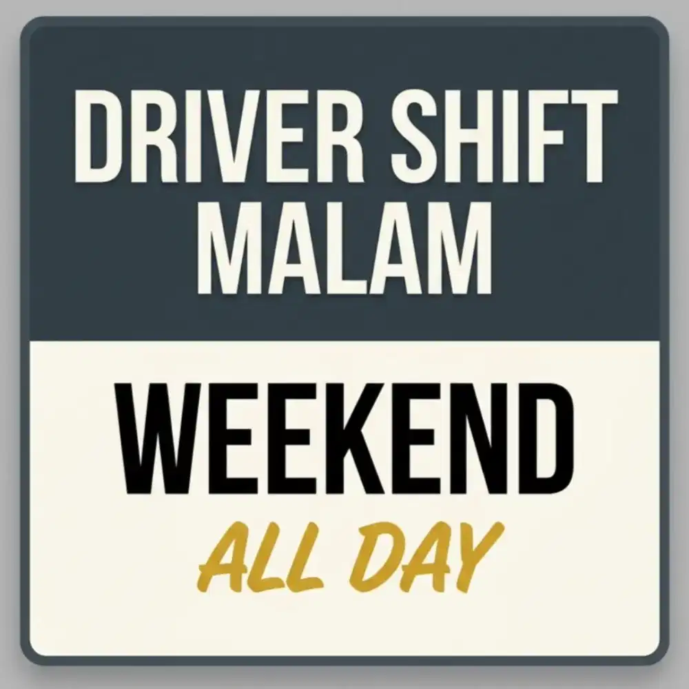 Jasa Driver Lepas | Shift Malam | Weekend Sabtu-Minggu