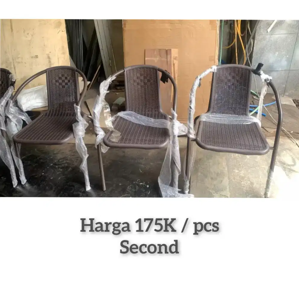 Kursi Teras Aluminium Warna coklat motif rotan Kursi Tamu Untuk teras