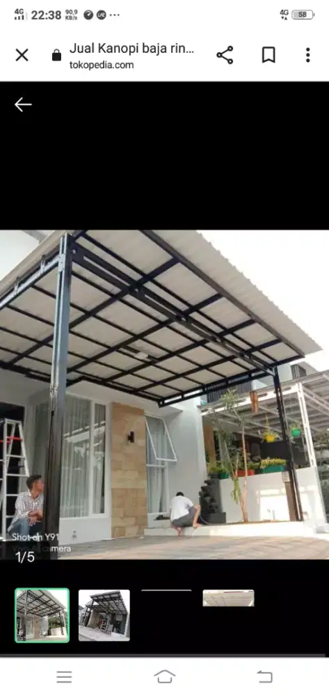 Kanopi minimalis atap alderon