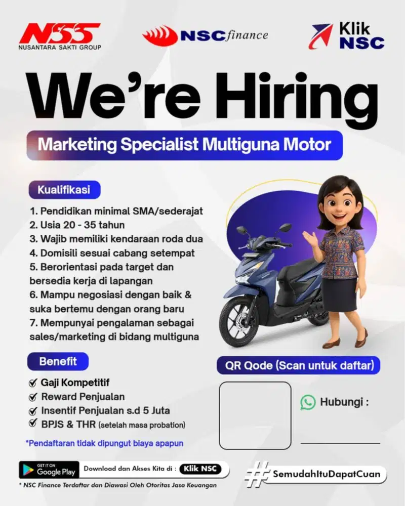 Lowongan kerja Marketing Multiguna Konsultan Bisnis Agent BPKB Motor
