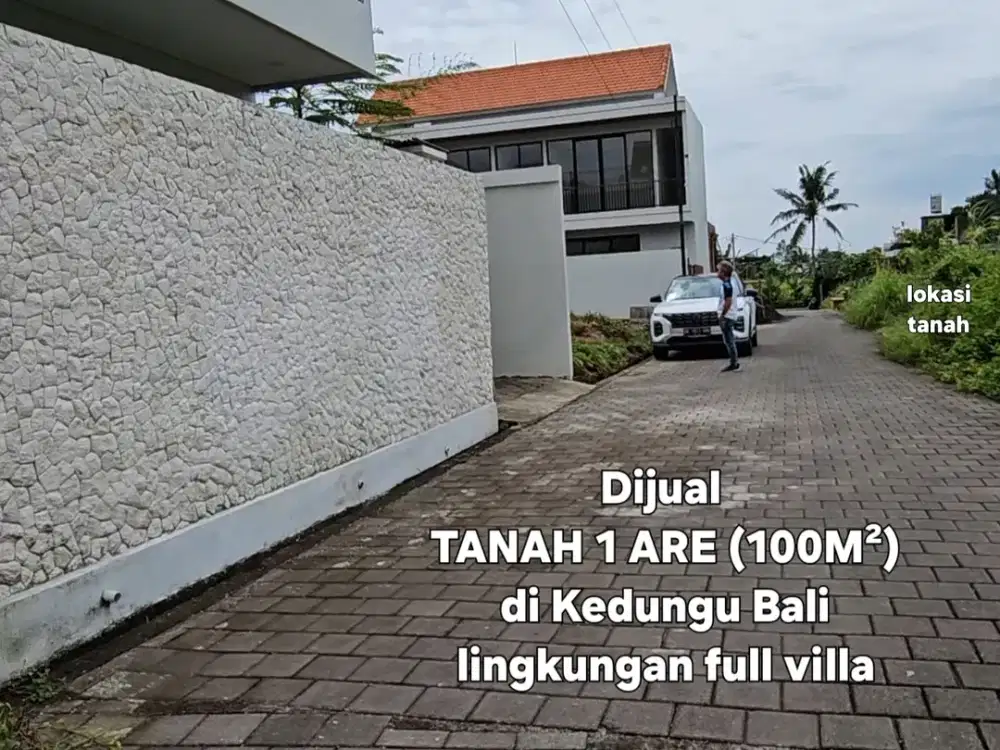 Jual Tanah 1are kawasan villa di Bengkel area Kedungu,Tanahlot dekat Canggu