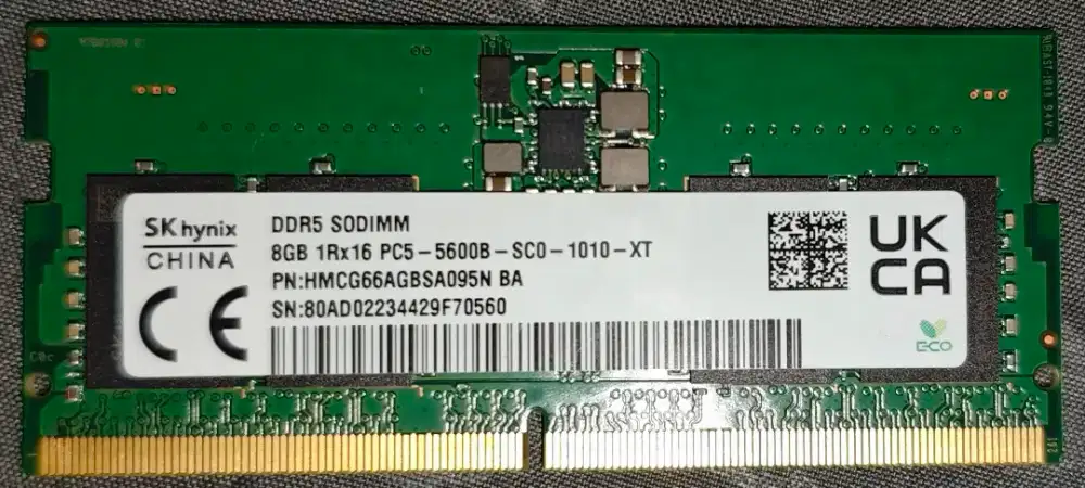 RAM 1x8GB DDR5 SODIMM 5600MHz SKHynix
