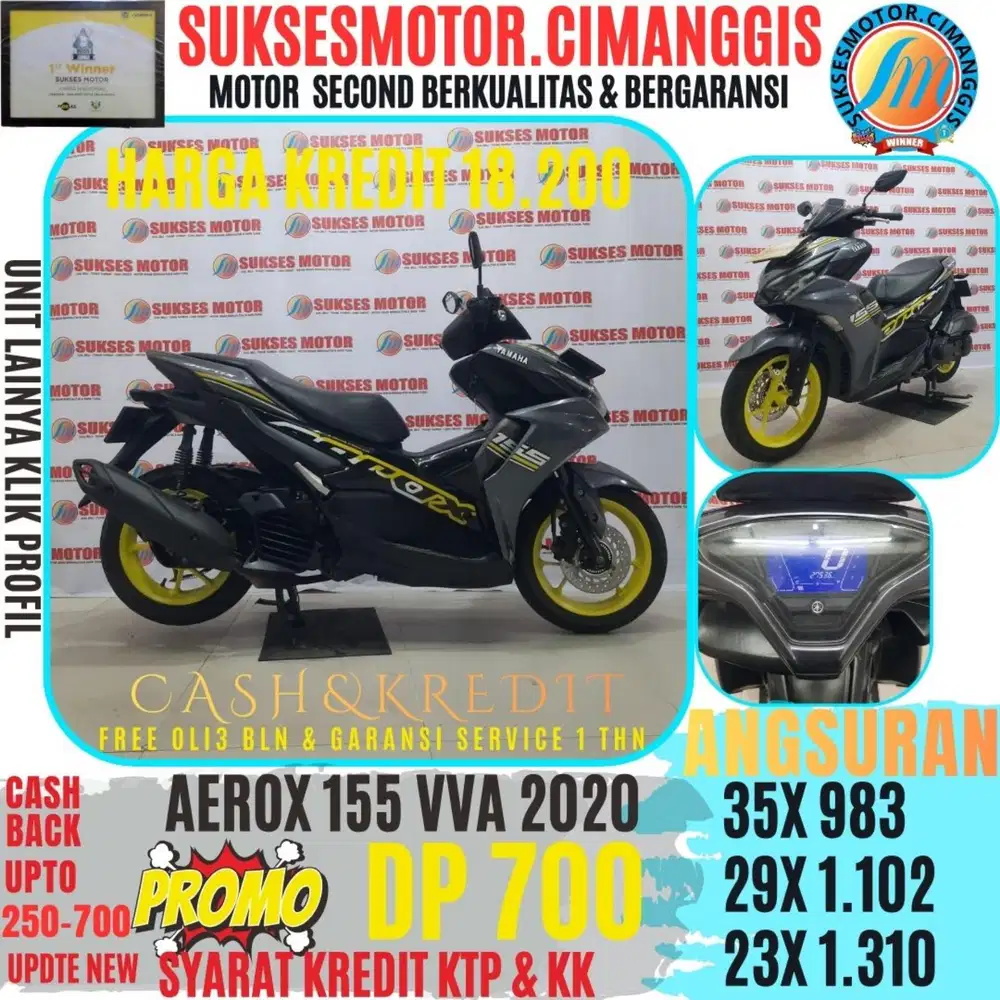 AEROX 155 VVA PROMOTERMURAH CASHBACK UPTO700RBU BERGARANSI SERVICE