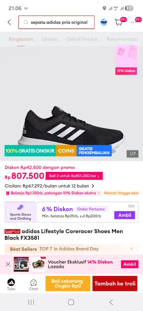 Sepatu Adidas Coreacer