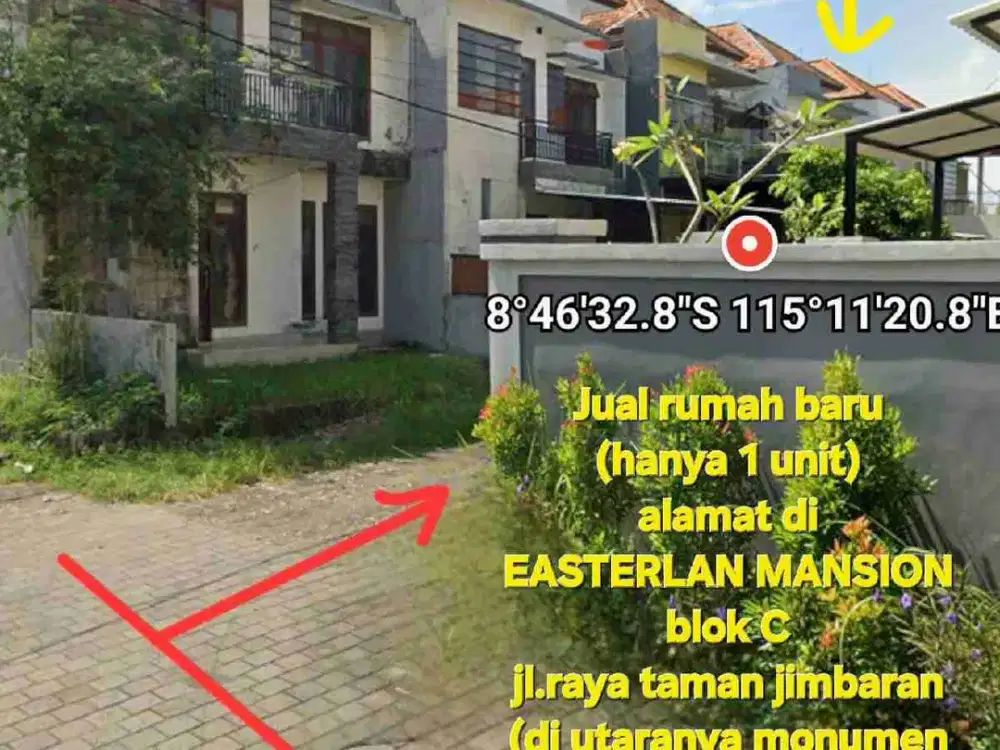 Jual Rumah BARU siap huni di EASTERLAND MANSION Jimbaran, lingkungan perumahan elite, Kuta Selatan Badung Bali