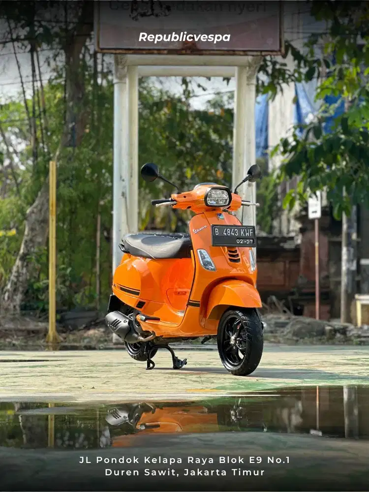 PIAGGIO VESPA S125 IGET FACELIFT TH 2021 WARNA ORANGE TAORMINA PERFECT