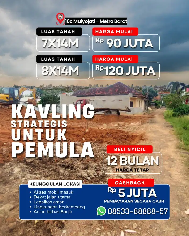 JUAL TANAH KAVLING UNTUK PEMULA YANG INGIN PUNYA ASET/TABUNGAN