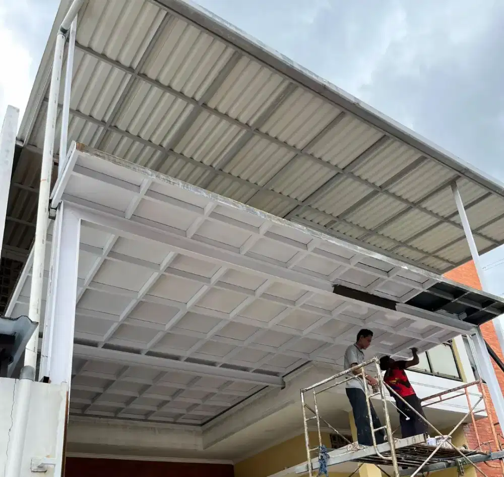 Kanopi mezzanine lantai plat besi