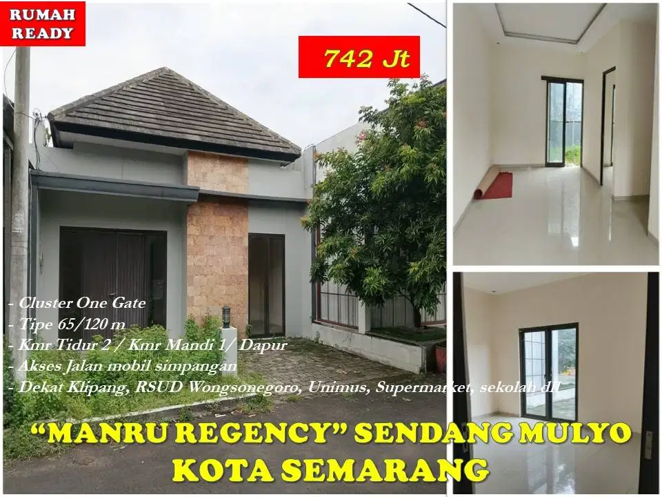 Rumah Baru Cluster dekat Klipang Kota Semarang dekat RSUD Wongsonegoro