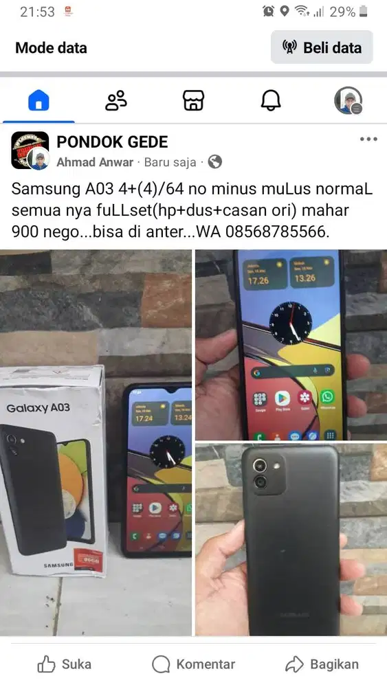 Samsung A03 4/64 no minus muLus