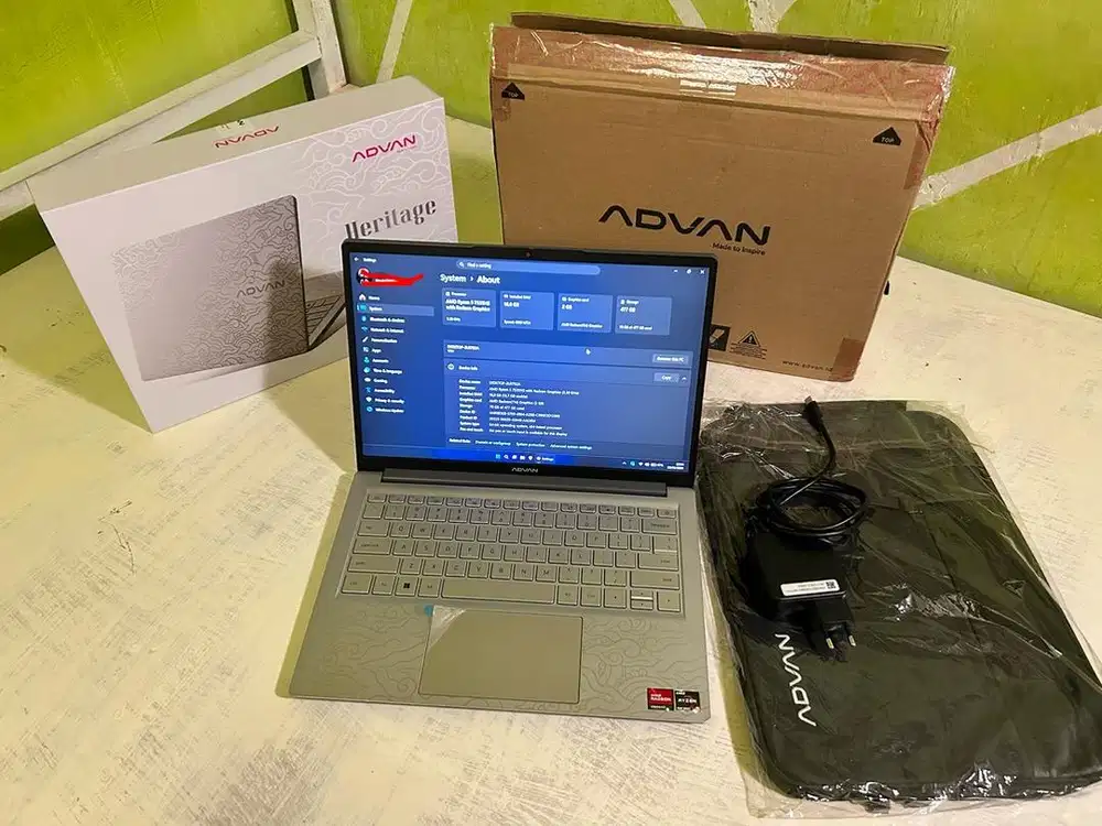 Laptop Advan Workplus Heritage Ryzen 5 7535hs 16/512gb NVME Gaming pc