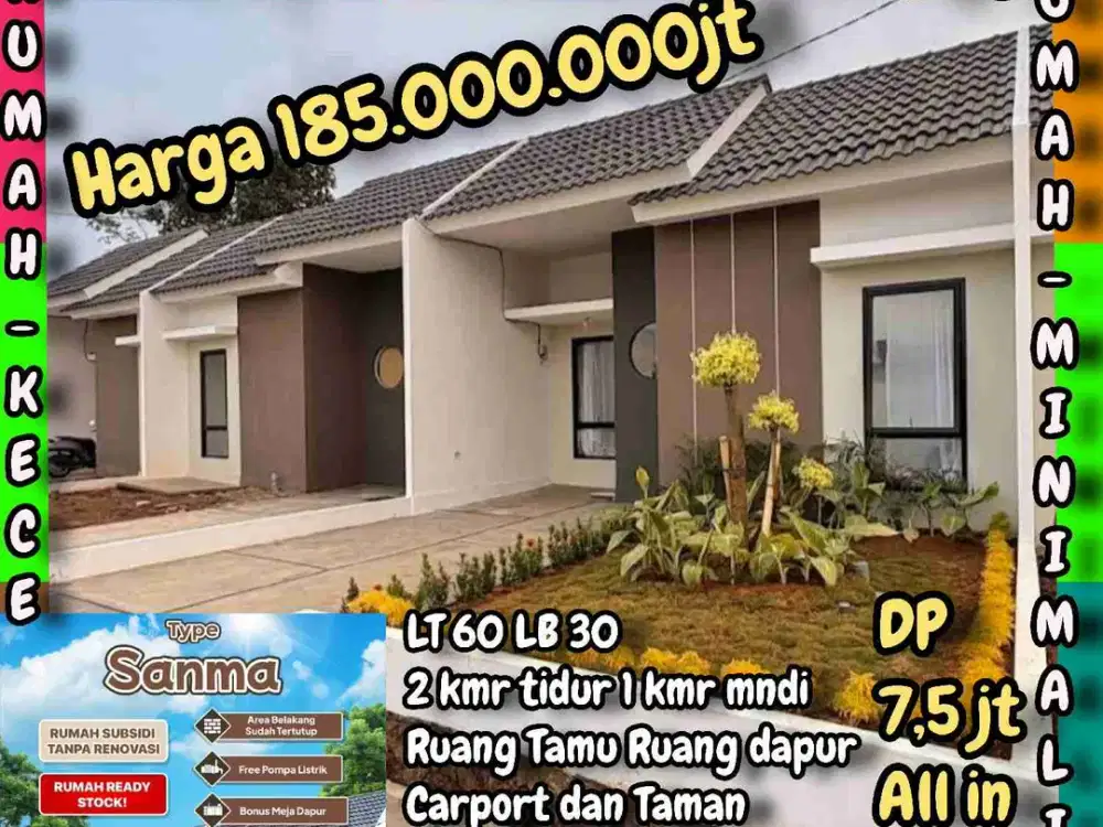 Dgn Modal 7,5 jt anda sdh bisa Memiliki Rumah Kece, Mewah dan Murah di Rajeg Daon