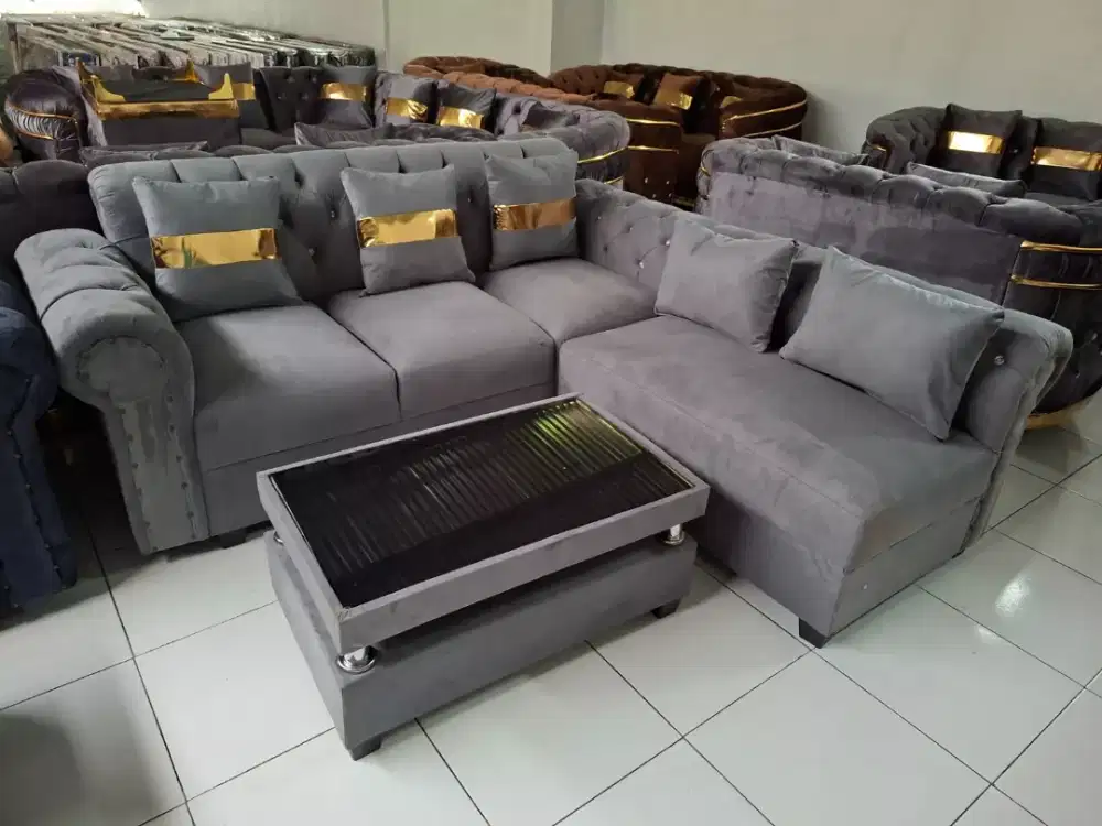 Sofa L putus abu