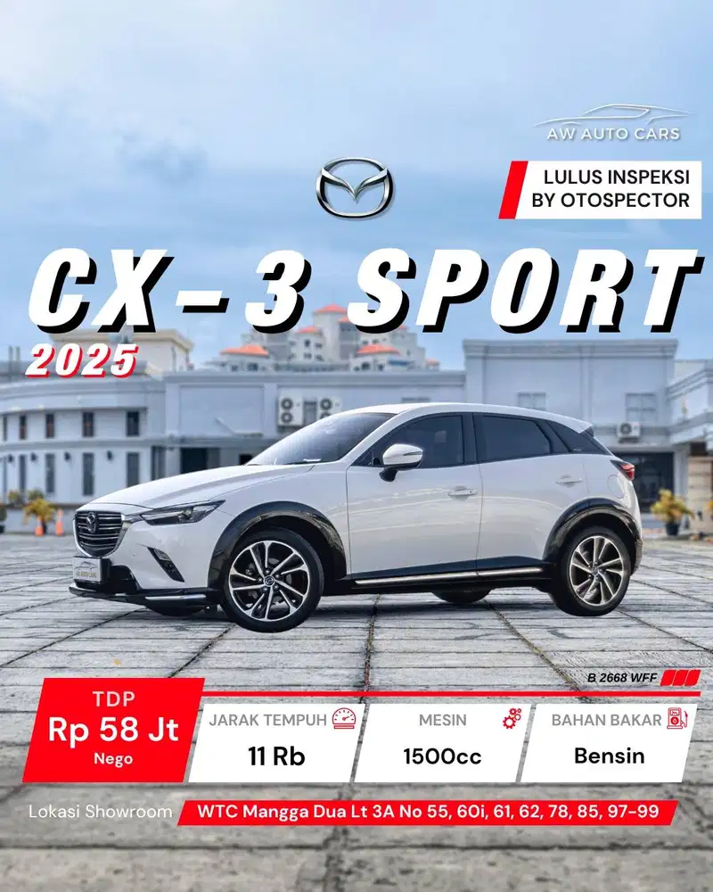 Mazda CX-3 1.5 Sport NIK 2025 Low KM CX3 Pro 2024 Kuro 2023