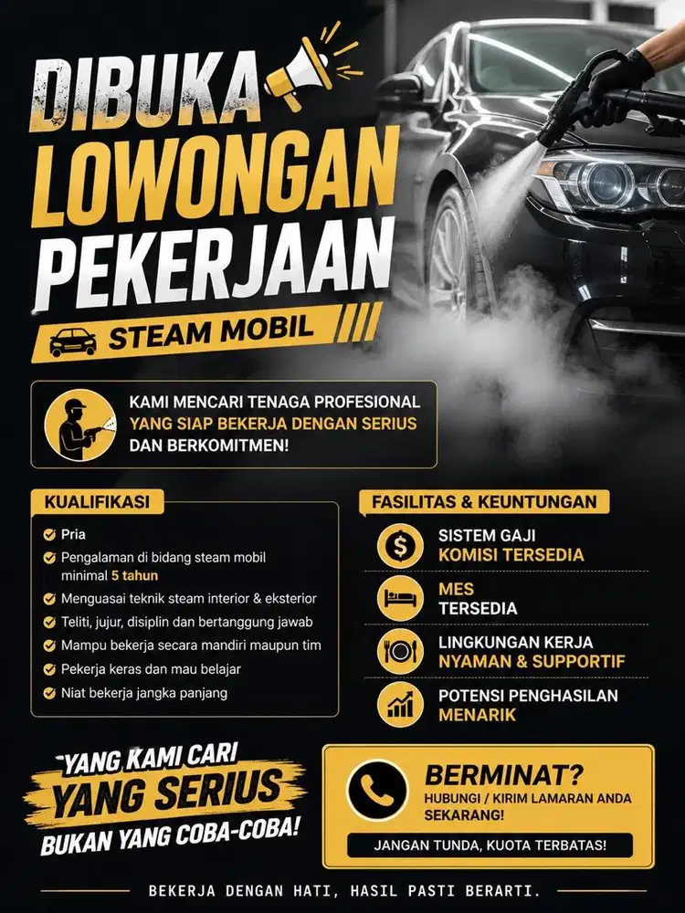 Lowongan Steam Mobil