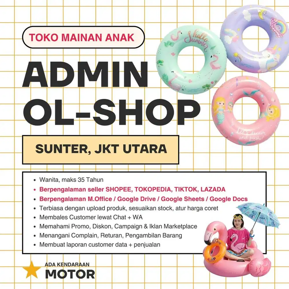 Dicari Admin Online yang sudah punya pengalaman