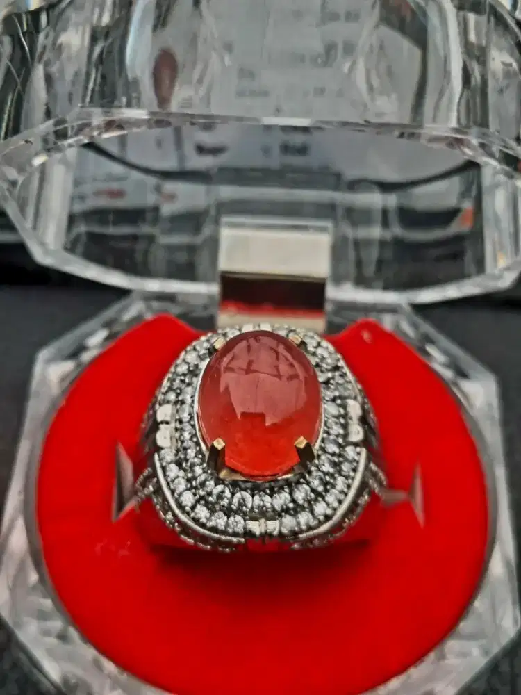 Batu cincin Natural Giok Burma + memo