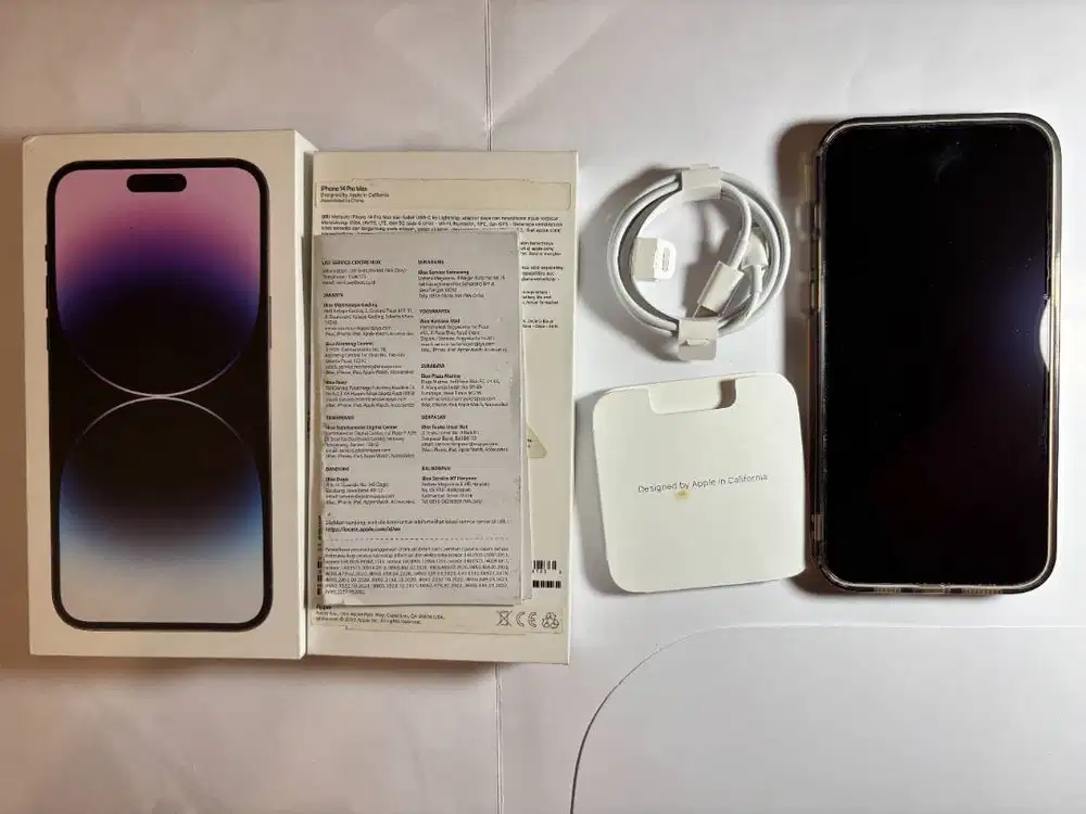 iPhone 14 Promax 256GB ex IBOX MULUS FULLSET ORI (Deep Purple)