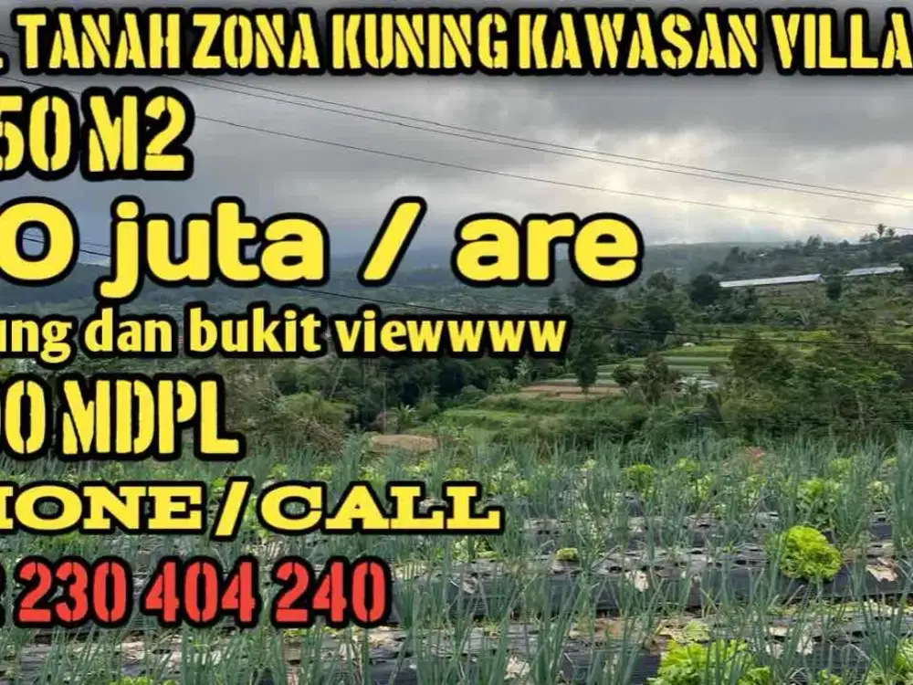 jual tanah kawasan villa,dekat dengan obyek wisata bedugul tabanan bali