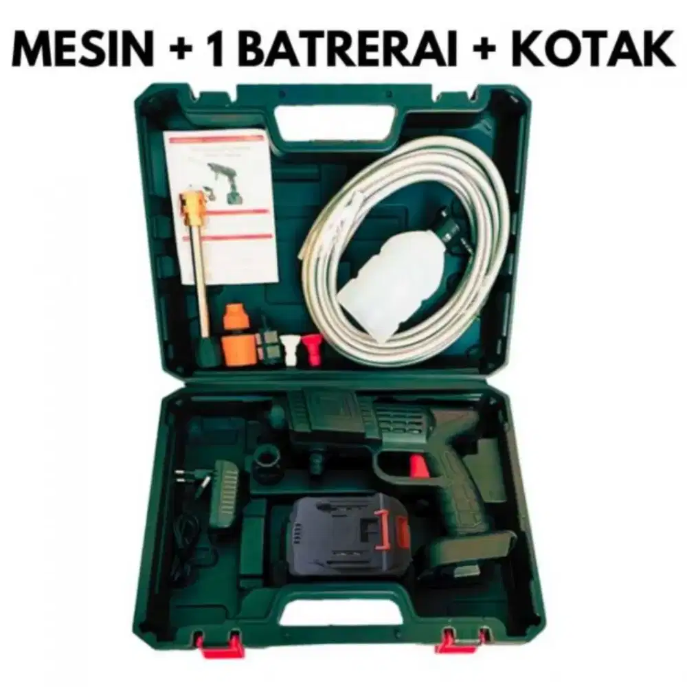 Mesin Alat Steam Jet Cuci Mobil & Motor / Portable Wireless 1 Baterai