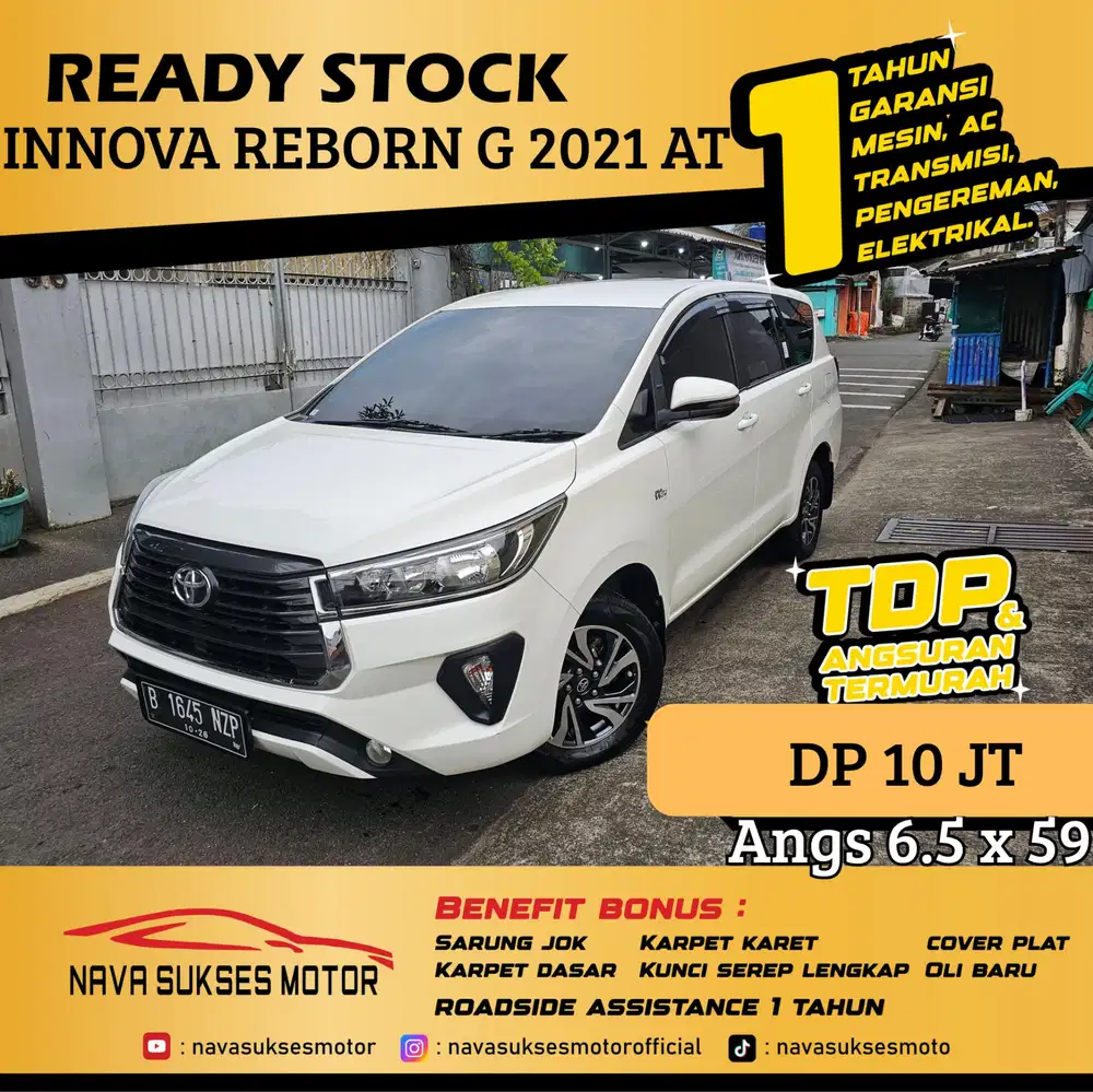 TDP 10 Jt Angs Termurah Innova Reborn G 2021 Matic Putih LowKm LikeNew