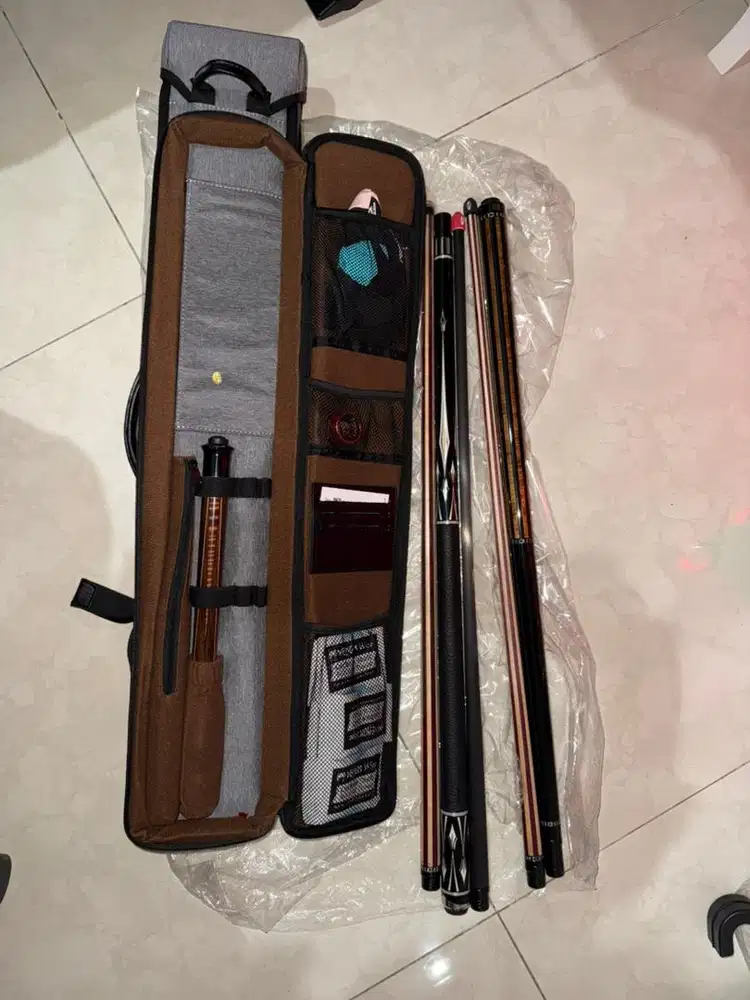 Stick billiard predator + cuetec, jump break cuelees+jlfower bag