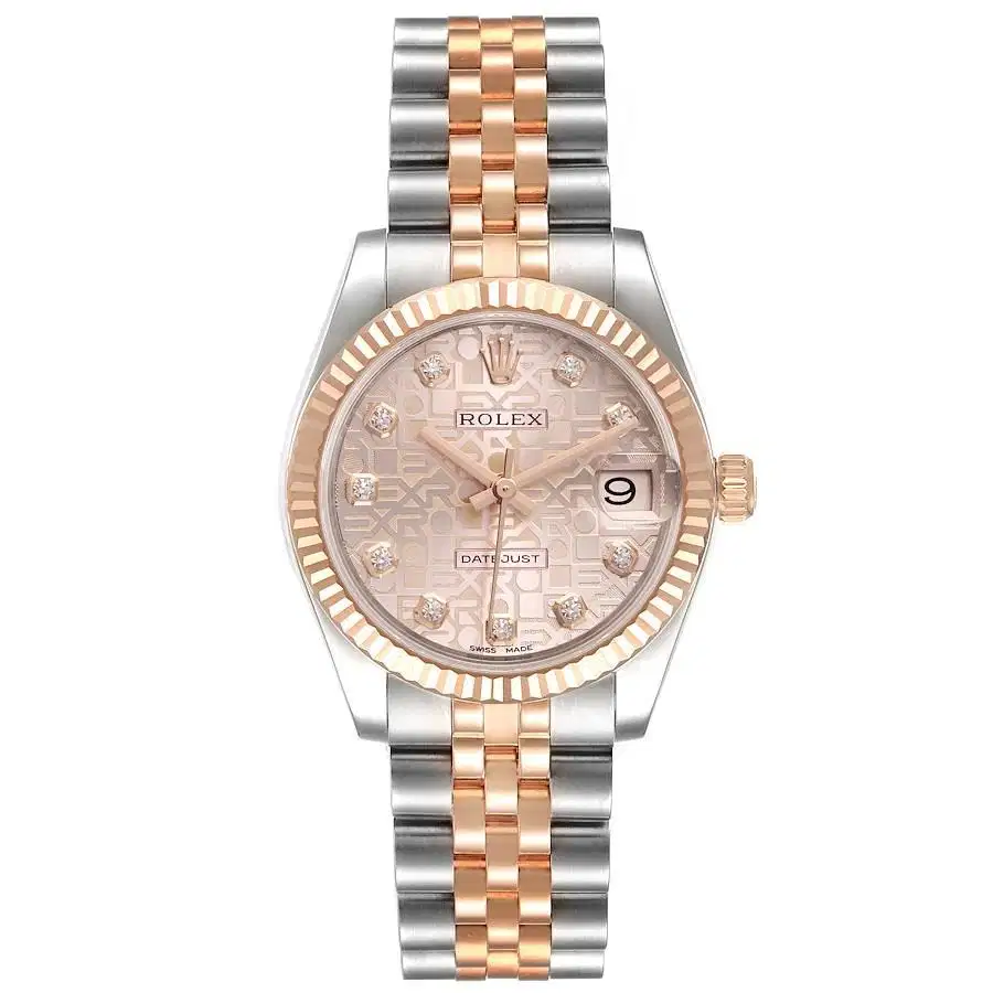 Rolex Datejust Lady 31m, Diamond Index Computer Dial 18K Rose Gold
